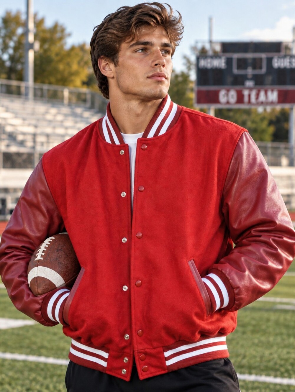 Holloway Original Varsity Jacket Letterman coat jackets outerwear wool leather S